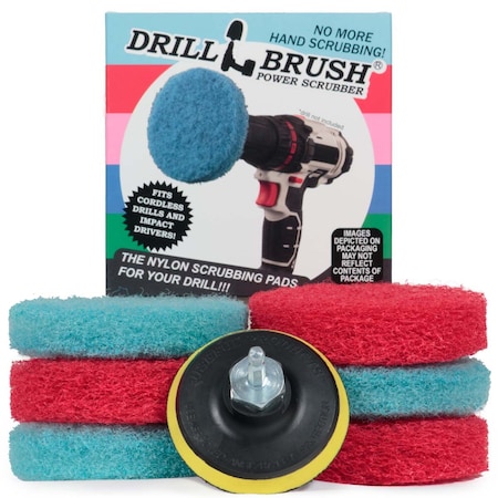 DRILLBRUSH Drill Brush - Scrub Pads - Bathroom Accessories - Cleaning Supplies - P4-3RU-3V-QC-DB